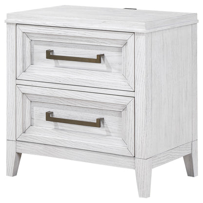 Gunnison 2-drawer Nightstand Bedside Table Distressed White