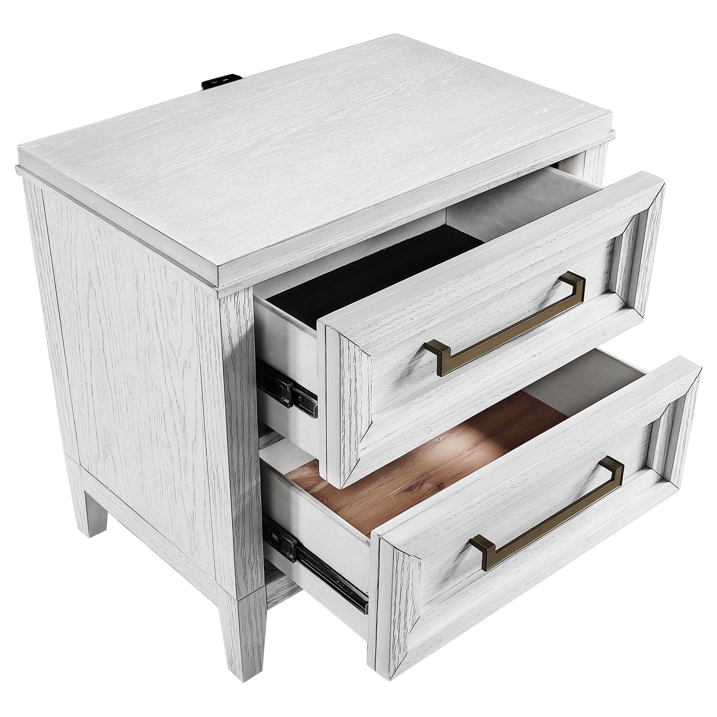 gunnison 2-drawer nightstand bedside table distressed white