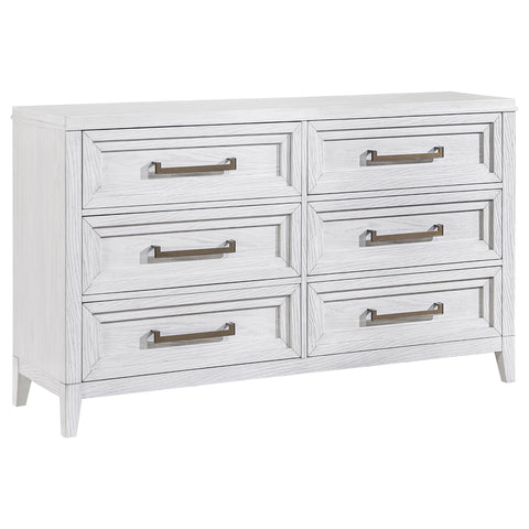 Marie 6-drawer Bedroom Dresser Distressed WhiteDistressed White