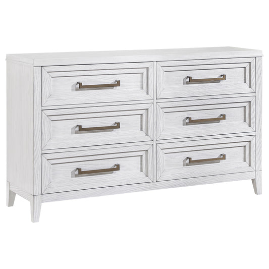 Gunnison 6-drawer Bedroom Dresser Distressed White