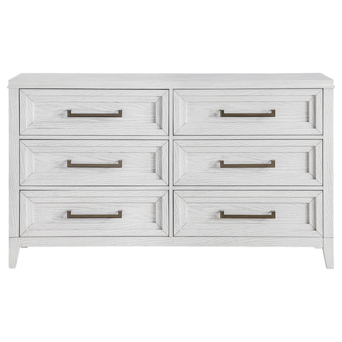 Marie 6-drawer Bedroom Dresser Distressed WhiteDistressed White