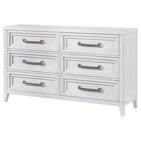 Marie 6-drawer Bedroom Dresser Distressed WhiteDistressed White