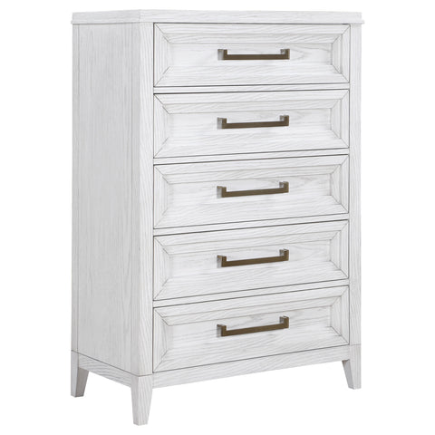 Marie 5-drawer Bedroom Chest Distressed WhiteDistressed White