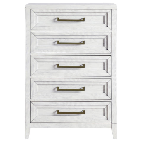 Marie 5-drawer Bedroom Chest Distressed WhiteDistressed White