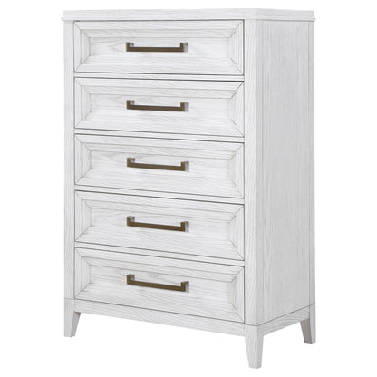 Gunnison 5-drawer Bedroom Chest Distressed White