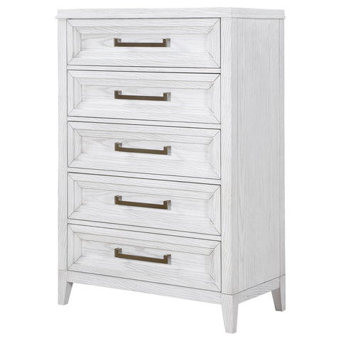Marie 5-drawer Bedroom Chest Distressed WhiteDistressed White