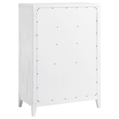 Marie 5-drawer Bedroom Chest Distressed WhiteDistressed White