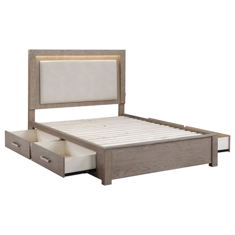 Cruiser 56-inch Eastern King LED Storage Bed Barley BrownBarley Brown