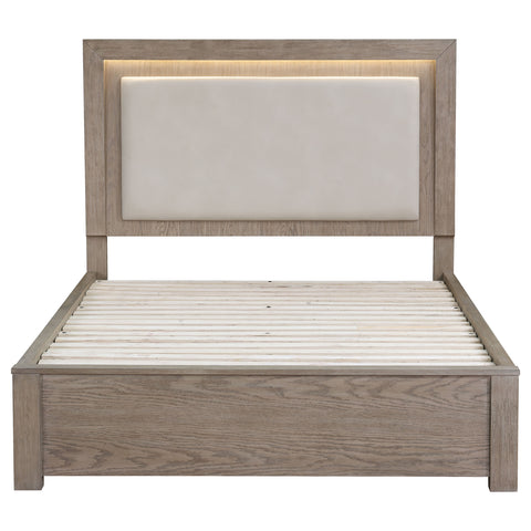 Cruiser 56-inch California King LED Storage Bed Barley BrownBarley Brown