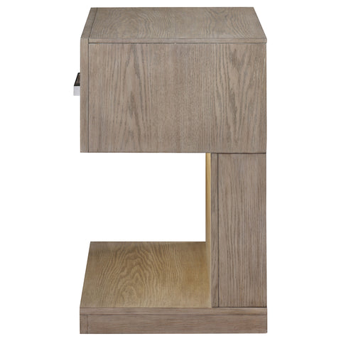 Cruiser 1-drawer Nightstand Bedside Table Barley BrownBarley Brown