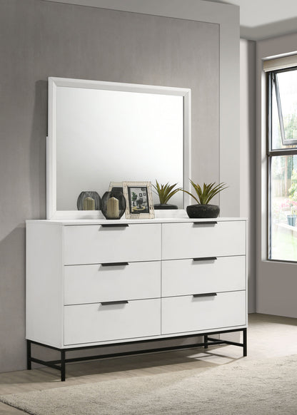 Jones 6-drawer Dresser with Mirror WhiteWhite