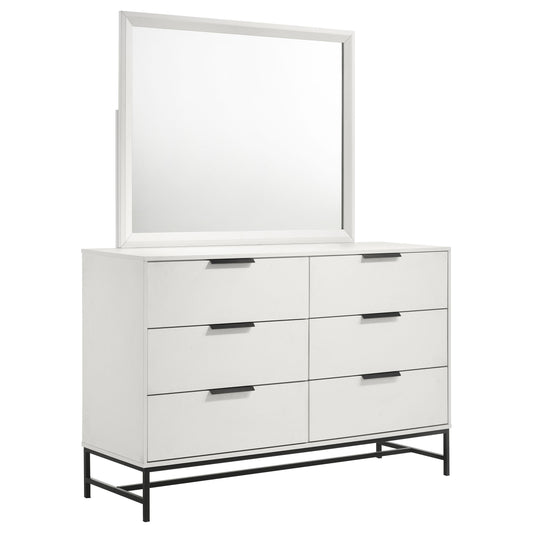 Jones 6-drawer Dresser with Mirror WhiteWhite