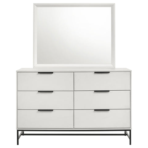 Jones 6-drawer Dresser with Mirror WhiteWhite