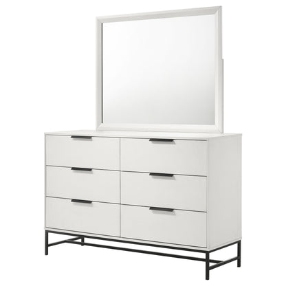 Jones 6-drawer Dresser with Mirror WhiteWhite