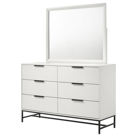 Jones 6-drawer Dresser with Mirror WhiteWhite