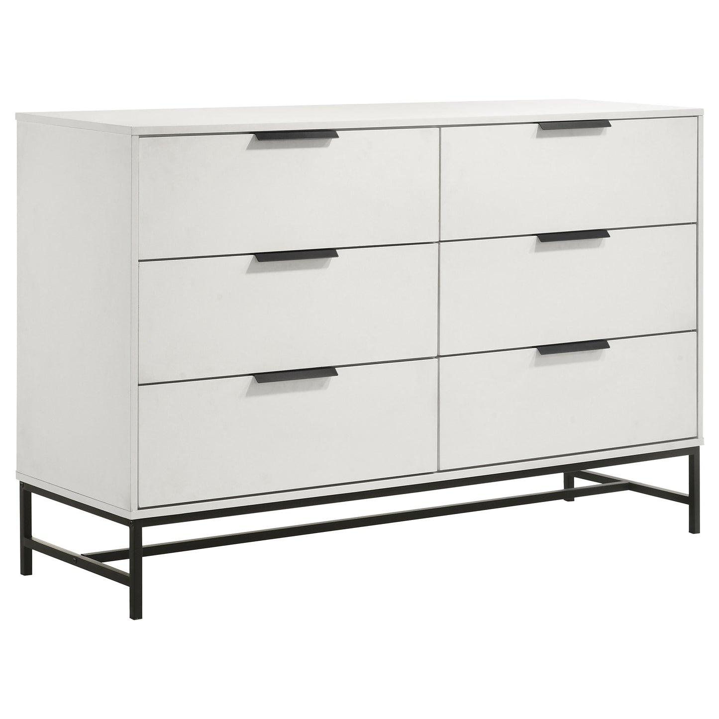 sidney 6-drawer bedroom dresser white