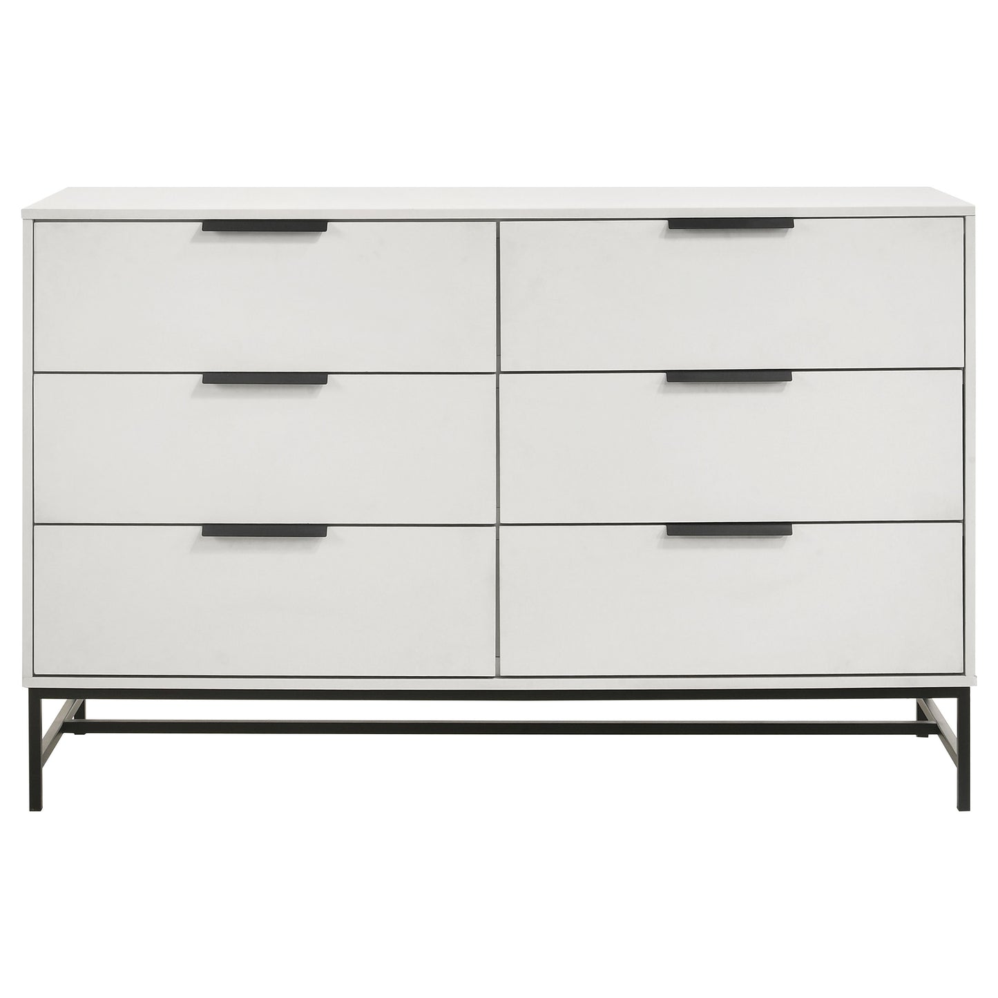 sidney 6-drawer bedroom dresser white