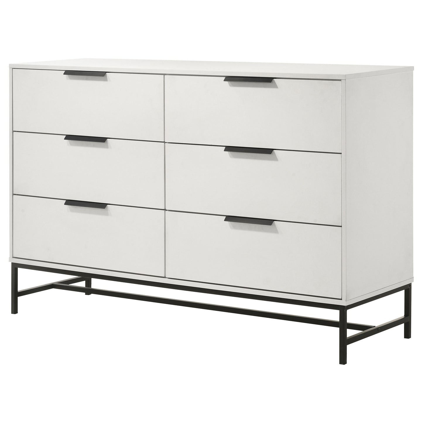 sidney 6-drawer bedroom dresser white