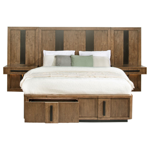 Norwood California King Wall Panel Storage Bed Ash BrownAsh Brown