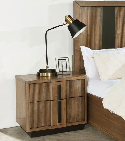 Norwood 2-drawer Nightstand Bedside Table Ash BrownAsh Brown