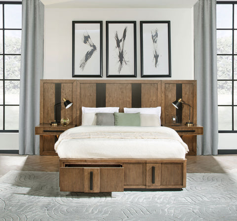Norwood 2-piece Wall Panel with Nightstand Set Ash BrownAsh Brown