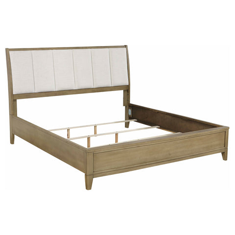 Fultonville Upholstered Eastern King Panel Bed Natural PineNatural Pine