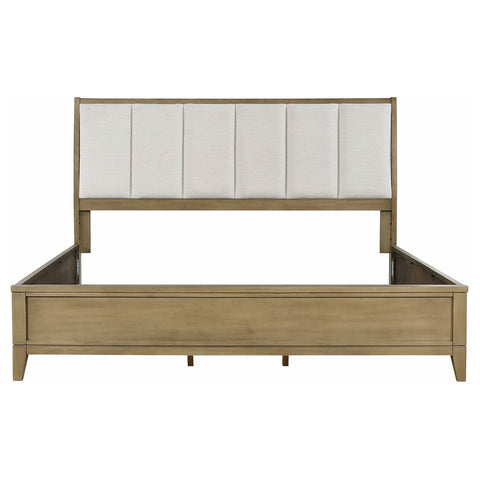 Fultonville Upholstered Eastern King Panel Bed Natural PineNatural Pine