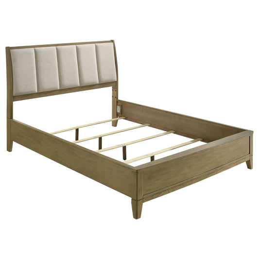 Fultonville Upholstered Queen Panel Bed Natural PineNatural Pine