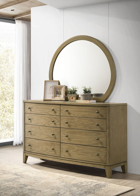 Fultonville 8-drawer Dresser and Mirror Natural PineNatural Pine