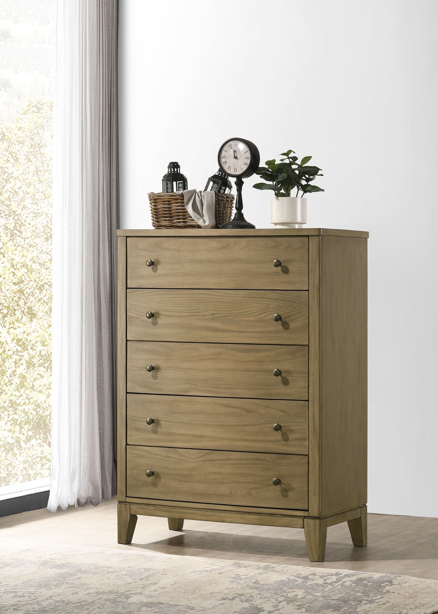 fultonville 5-drawer bedroom chest of drawers natural pinenatural pine