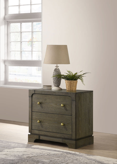 Marjorie Park 2-drawer Nightstand Bedside Table Dark CocoaDark Cocoa