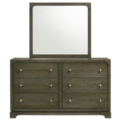 Marjorie Park 6-drawer Dresser and Mirror Dark CocoaDark Cocoa