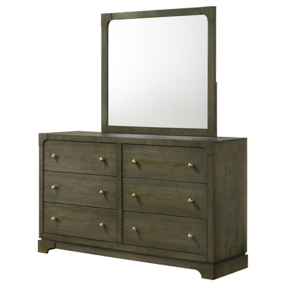 Marjorie Park 6-drawer Dresser and Mirror Dark CocoaDark Cocoa