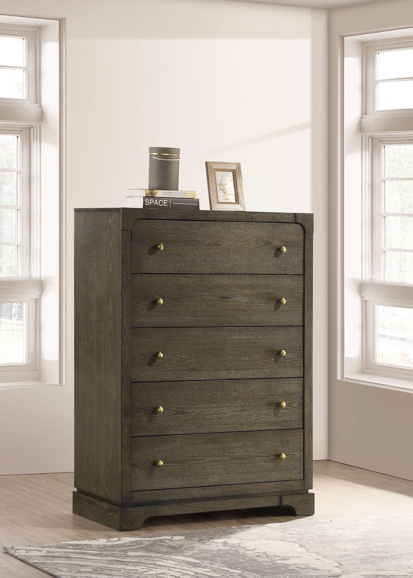 marjorie park 5-drawer bedroom chest of drawers dark cocoadark cocoa