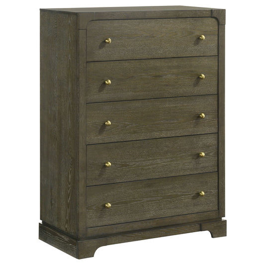 Marjorie Park 5-drawer Bedroom Chest of Drawers Dark CocoaDark Cocoa
