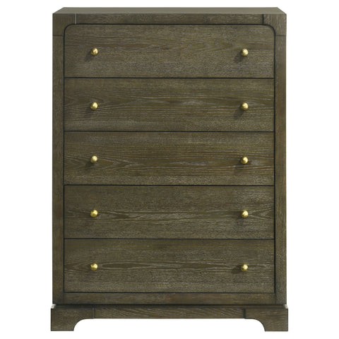 Marjorie Park 5-drawer Bedroom Chest of Drawers Dark CocoaDark Cocoa