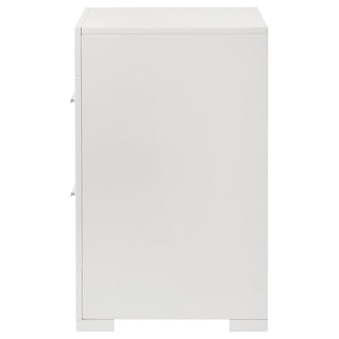 Foster 2-drawer Nightstand Bedside Table White High GlossWhite High Gloss