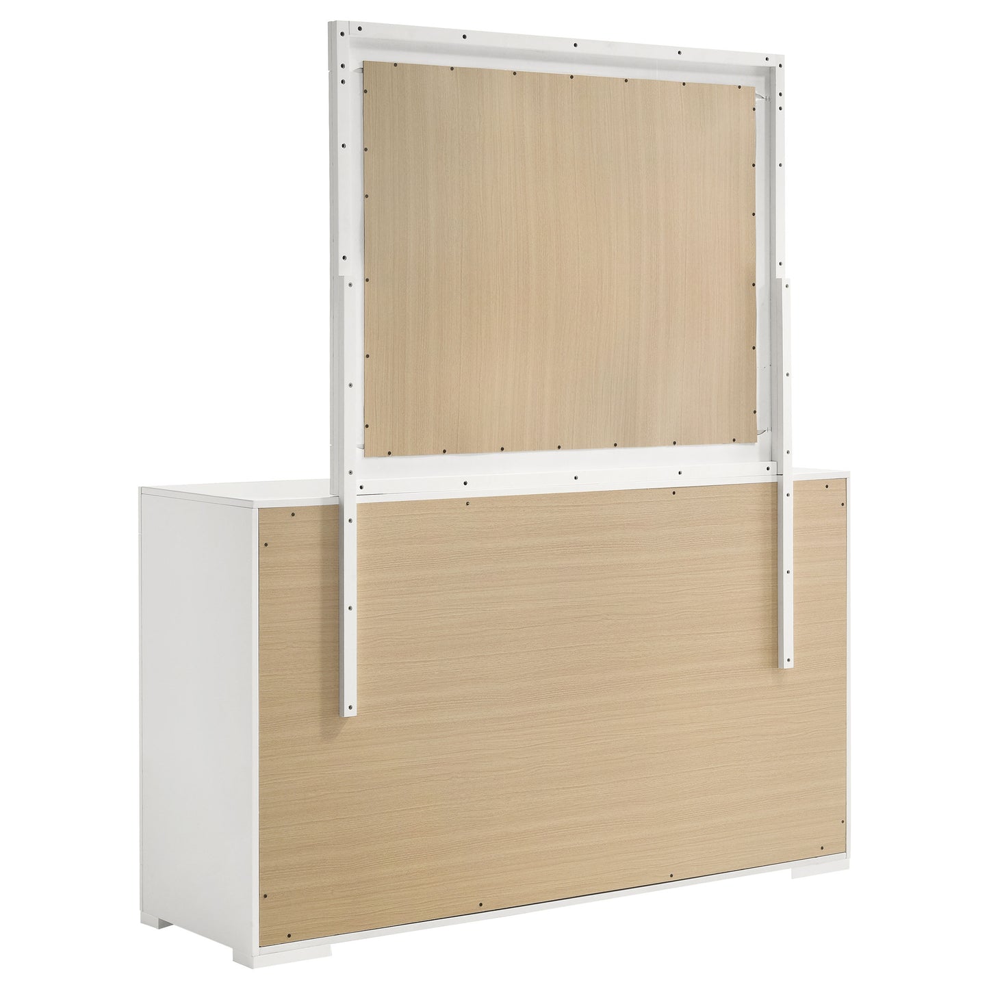 foster 6-drawer dresser and mirror white high glosswhite high gloss