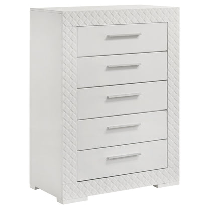 Foster 5-drawer Bedroom Chest of Drawers White High GlossWhite High Gloss