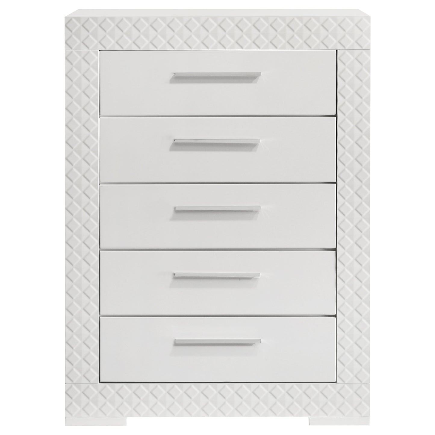 foster 5-drawer bedroom chest of drawers white high glosswhite high gloss