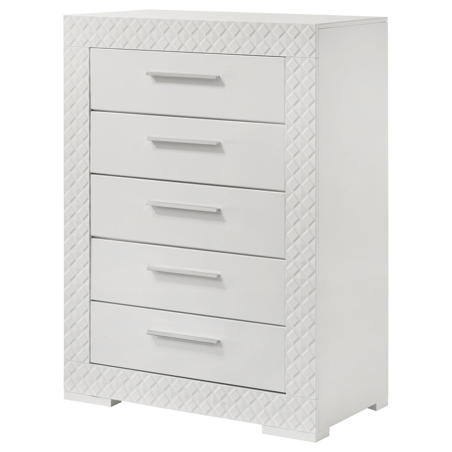 foster 5-drawer bedroom chest of drawers white high glosswhite high gloss