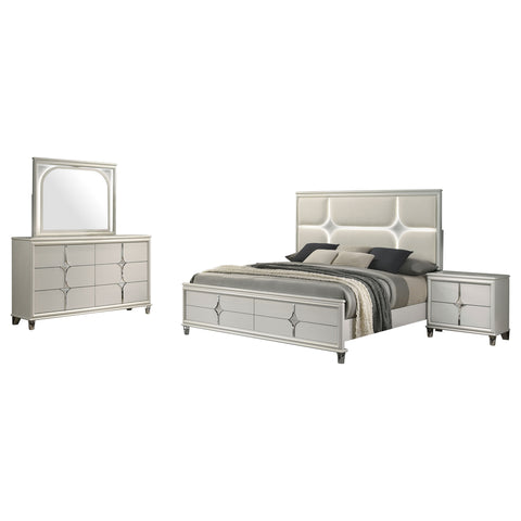 Vicente 4-piece Eastern King Bedroom Set Pearl WhitePearl White