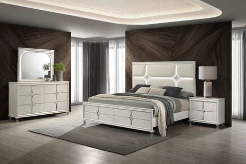 Vicente 4-piece California King Bedroom Set Pearl WhitePearl White