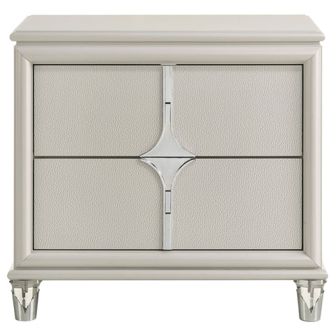 Vicente 2-drawer Nightstand Bedside Table Pearl WhitePearl White
