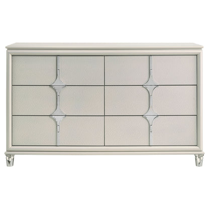 Vicente 6-drawer Dresser Cabinet Pearl WhitePearl White