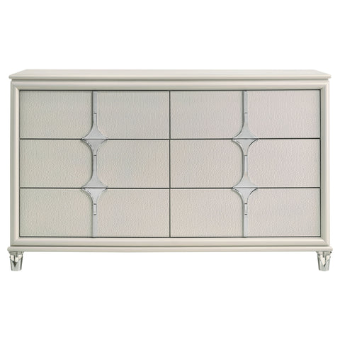Vicente 6-drawer Dresser Cabinet Pearl WhitePearl White