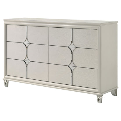 Vicente 6-drawer Dresser Cabinet Pearl WhitePearl White