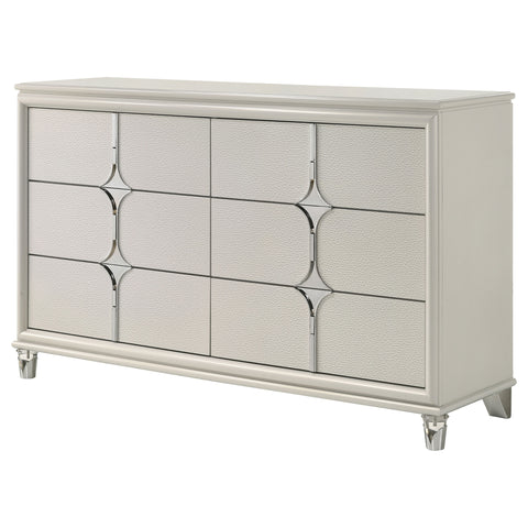 Vicente 6-drawer Dresser Cabinet Pearl WhitePearl White