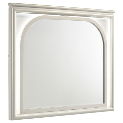Vicente LED Dresser Mirror Pearl WhitePearl White