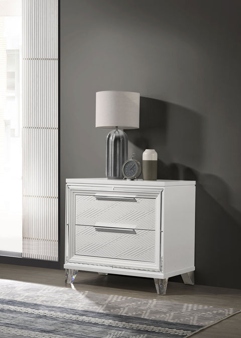 Browning 2-drawer Nightstand Bedside Table WhiteWhite